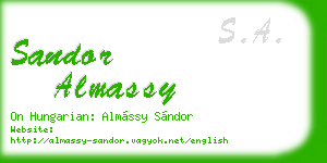 sandor almassy business card