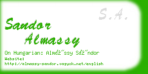 sandor almassy business card